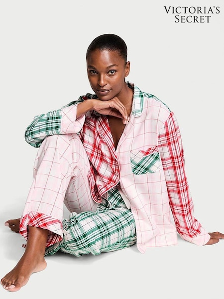 Victoria's Secret Green Plaid Flannel Long Pyjama Set (E08529) | €33