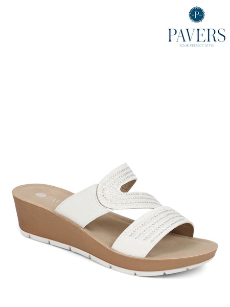 Pavers Low Wedges Mules Sandals (E08590) | €35