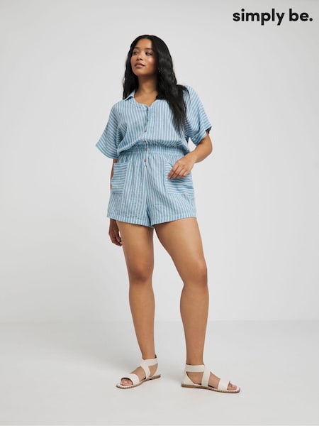 Simply Be Cheesecloth 100% Cotton Beach Playsuit (E08604) | 93 LEI