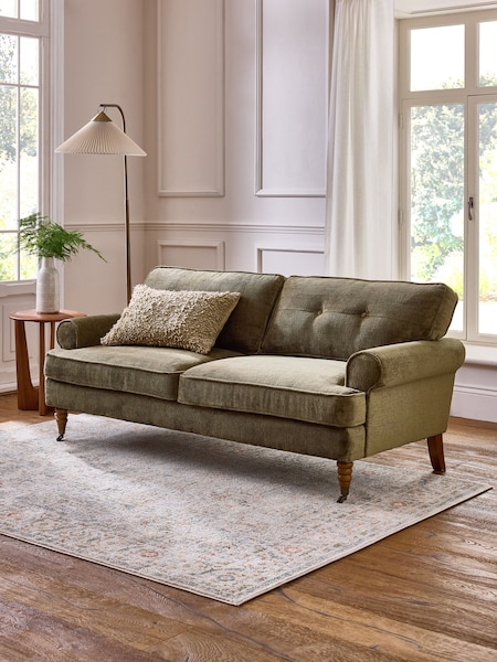 Plush Chenille Dark Moss Green Large Delia Compact 'Sofa in a Box' (E08618) | €800