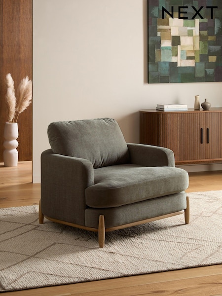 Fine Chenille Sage Green Ellison Snuggle Chair (E08622) | €675