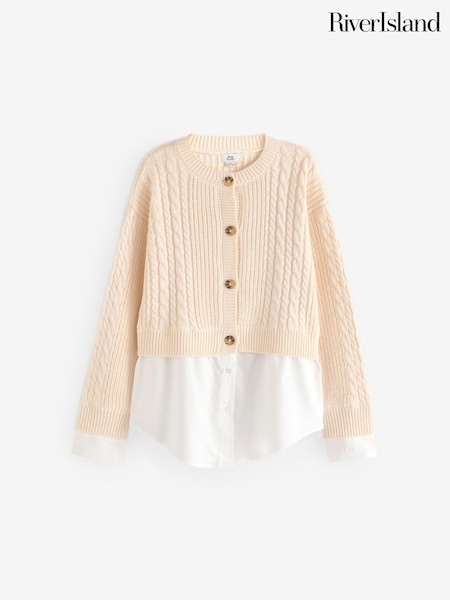 River Island Girls Cable 100% Cotton Cardigan (E08738) | 116 LEI - 154 LEI