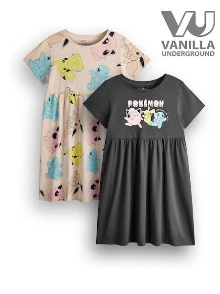 Vanilla Underground Black Girls Pokemon 100% Cotton Dresses 2 Pack (E08767) | €34