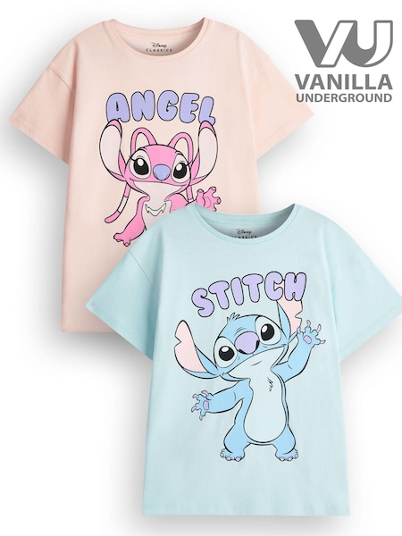 Vanilla Underground Girls Stitch 100% Cotton T-Shirts 2 Pack (E08774) | 31 €