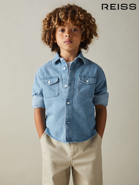 Reiss Mid Blue Mardin 3-9 yrs Denim Overshirt (E08803) | €20