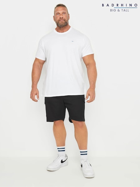 BadRhino Big & Tall Black Elastic Waist Stretch Cargo Shorts (E08924) | €46
