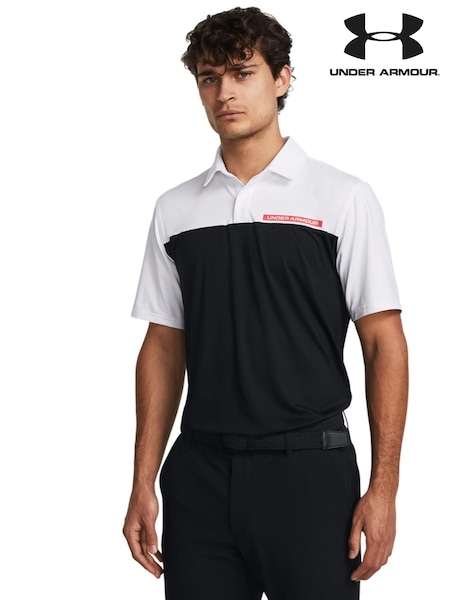 Under Armour Black/White Golf T2G Color Block Polo Shirt (E08992) | €27