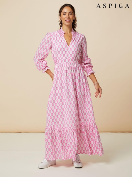 ורוד - Aspiga Emmeline Maxi Dress (E09000) | ‏905‏₪