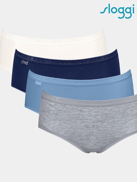 Sloggi Blue Basic+ Midi Briefs 4 Pack (E09019) | $79