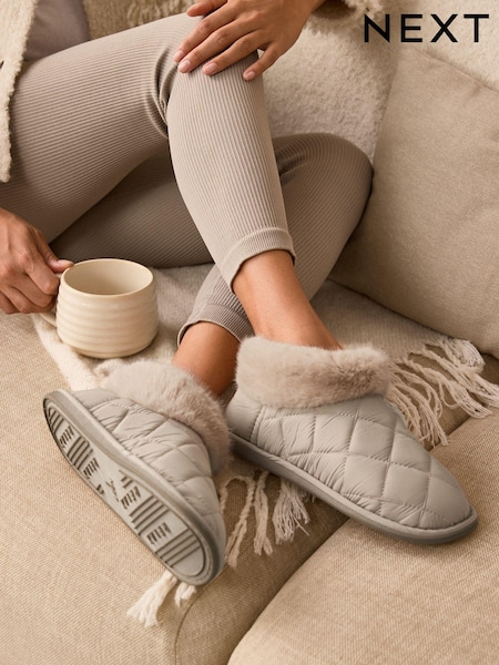 Neutral - Quilted Boot Slippers (E09083) | 76 LEI