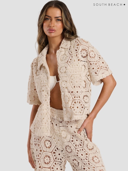 South Beach Crochet Co-Ord Beach Shirt (E09096) | 34 €