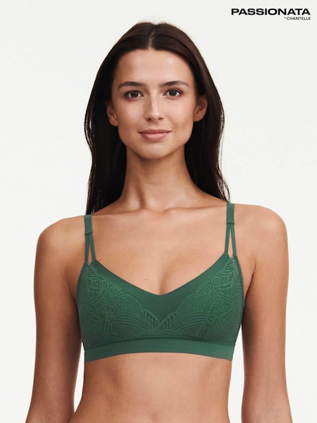 Verde - Chantelle Soft Mulați/Elastici Lace Padded Bralette (E09116) | 189 LEI