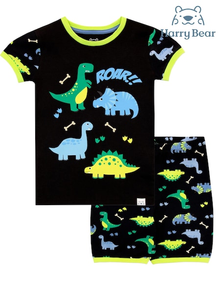 Harry Bear Black Dinosuar Print Short Pyjamas (E09316) | € 9