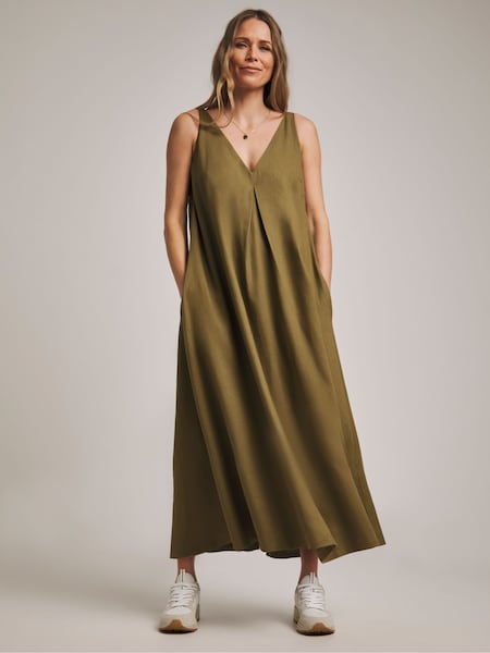 Antholgoy By JD Williams Green Twist Linen Midi Dress (E09354) | €38