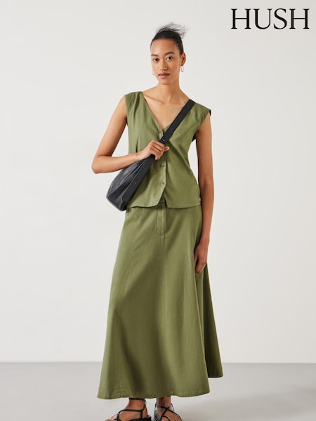 Hush Green Juliah A-Line Maxi Skirt (E09373) | €56