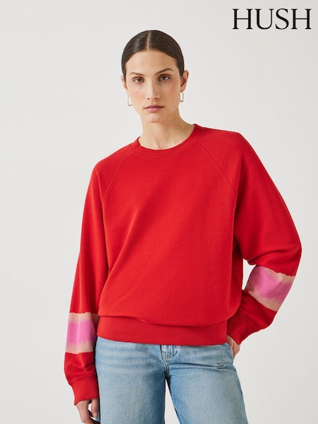 Hush Natural Paula Ombre Sleeve 100% Cottton Sweatshirt (E09381) | 161 QAR