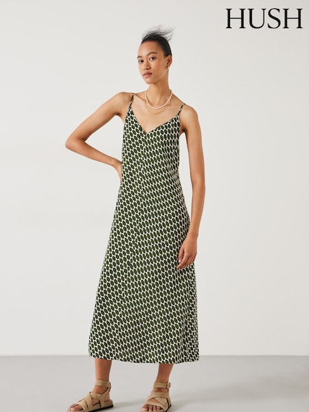 Hush Green Eloise Maxi Slip Dress (E09395) | OMR26