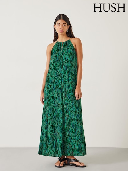 Hush Green Cassie Halter Neck Midi Dress (E09403) | €73