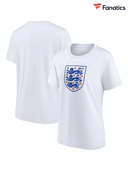Fanatics Womens Large 100% Cotton England Essentials Crest White T-Shirt (E09531) | €35
