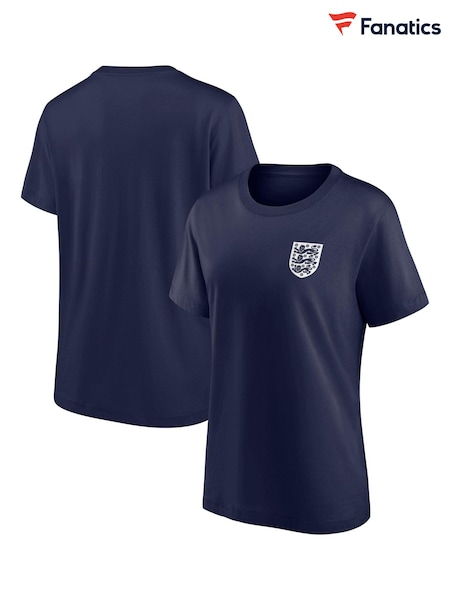Fanatics Womens Small Blue 100% Cotton England Essentials Crest T-Shirt (E09554) | ‏102 د.إ.‏