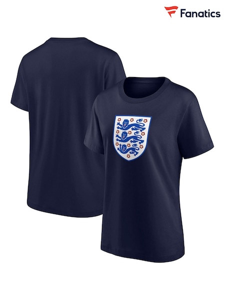 Fanatics Womens Small Blue 100% Cotton England Essentials Crest T-Shirt (E09571) | €16