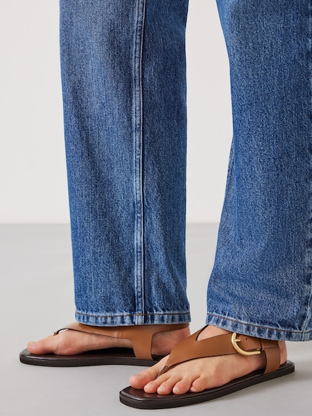 Hush Brown Brinley Buckle Toe Post Sandals (E09607) | €63