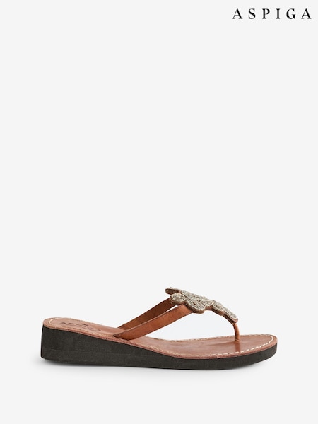 Aspiga Silver Mia Full Beaded Heel Sandals (E09821) | R$ 640