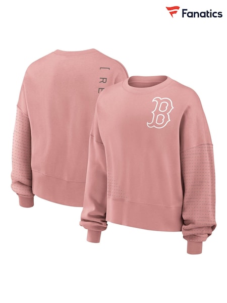 Fanatics Womens Boston Red Sox Statement Crewneck Pink Jumper (E09934) | $66
