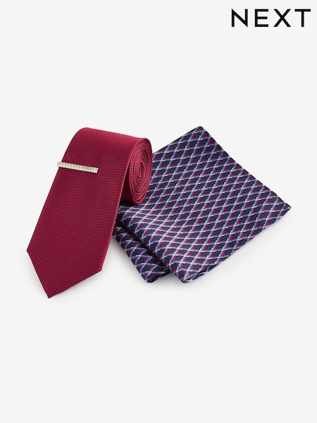 אדום - Tie And Pocket Square Set (E09982) | ‏62‏₪