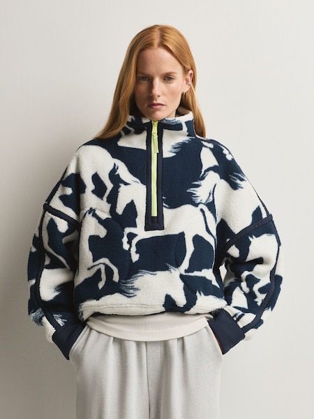 Blu - Fp Movement Printed Mountain High 1/2 Zip Fleece