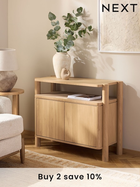 Natural Noa Oak Effect Tube Leg Small Sideboard (E10206) | €365