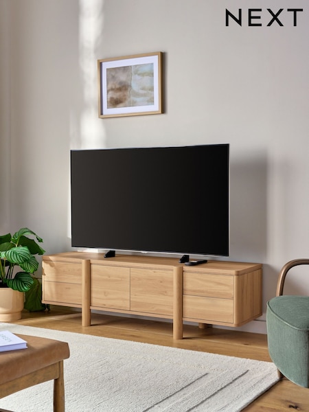 Natural Noa Oak Effect Tube Leg Up To 70 Inch TV Unit (E10207) | €520