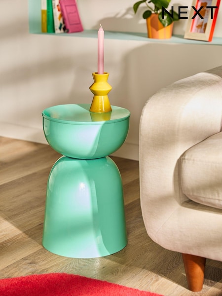 Blue Loxley Metal Drum Side Table (E10214) | €125