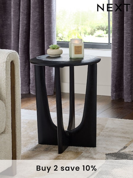 Black Arc Solid Mango Wood Side Table (E10216) | €245