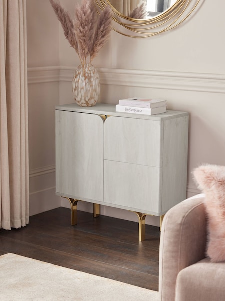 Light Evie Oak Effect Space Saving Small Slim Sideboard (E10224) | €365