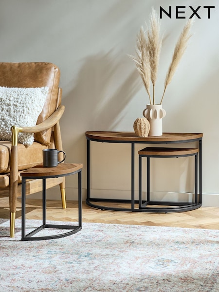Dark Bronx Chevron Set of 3 Nest of Tables (E10225) | €245