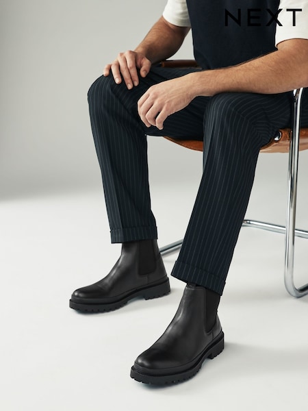 Svart - Cleated Chelsea Boots (E10233) | kr980