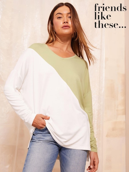 Friends Like These Soft Jersey V Neck Long Sleeve Tunic Top (E10376) | ‏75 د.إ.‏