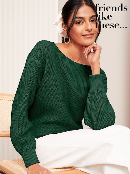 Friends Like These Slash Neck Jumper (E10420) | €32