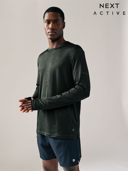 Khaki Green Active Mesh Long Sleeve Training Top (E10446) | €20