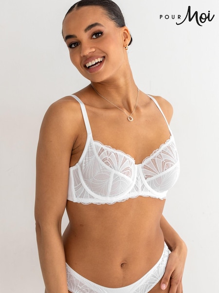 Pour Moi White Non Padded Underwired New Romance Bra (E10563) | €43