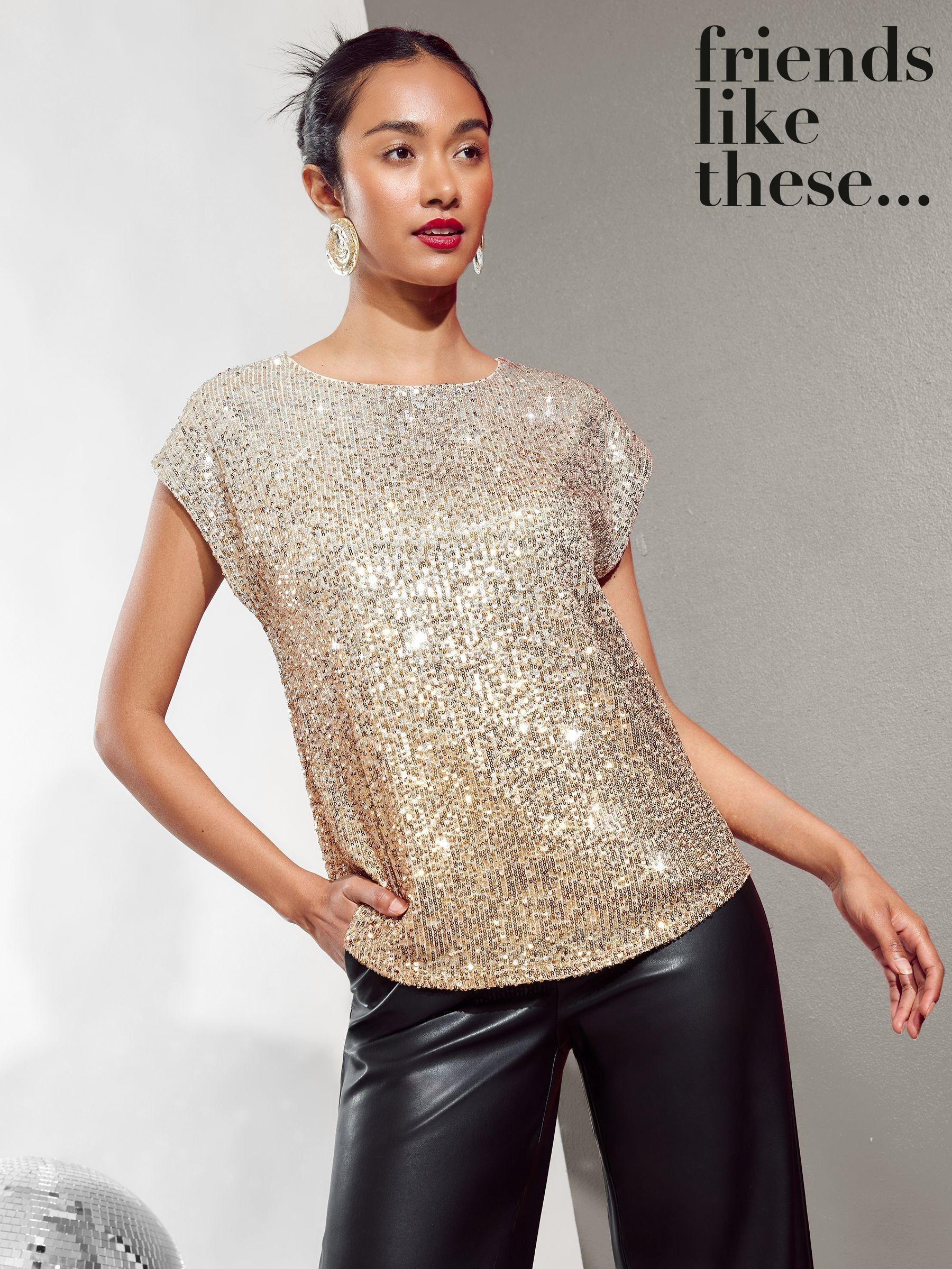 Next gold sequin top on sale
