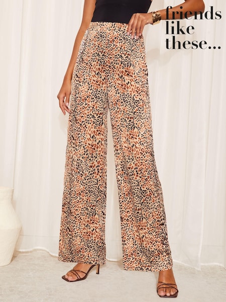 Friends Like These Satin Wide Leg Trousers With Elastic Waist (E10625) | €37