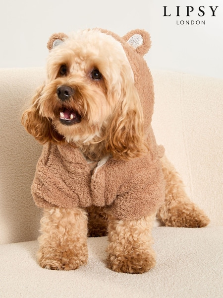 Lipsy Brown Super Soft Cosy Dog Dressing Gown Jacket (E10655) | €13 - €16