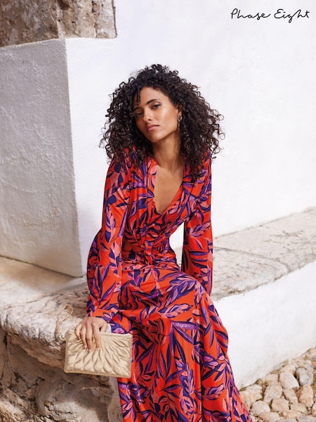 Phase Eight Red Briella Print Jersey Maxi Dress (E10929) | €89