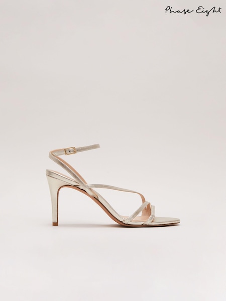 Phase Eight Metallic Leather Barely There Strappy Sandals (E10954) | AED288
