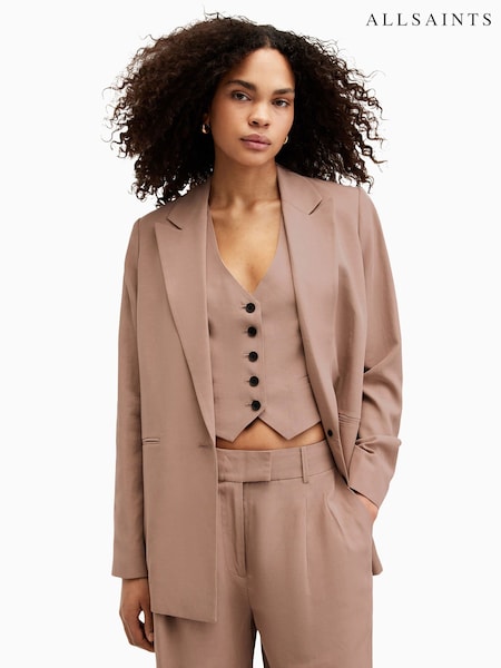 AllSaints Brown Deri Lyn Blazer (E10971) | €147