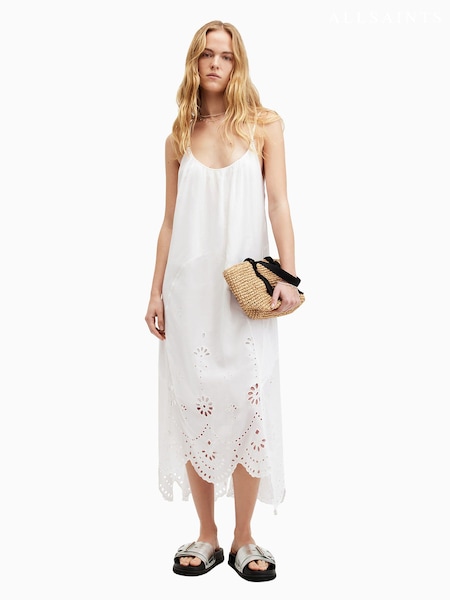 AllSaints White Areena Embellished Dress (E10978) | €95