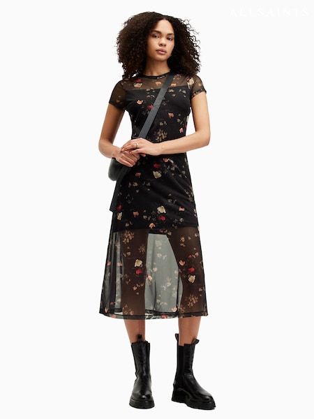 AllSaints Black Hanna Kora Short Sleeve Dress (E11001) | €60