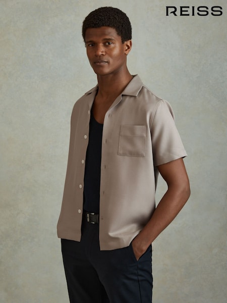 Reiss Tokyo Cuban Collar Button Through Shirt (E11014) | €139